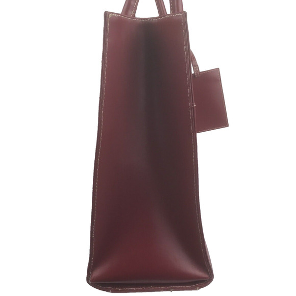 Wilsons Leather Red Structured Tote Attache Bag Handbag Fits Laptop 12" x 15.75” - Picture 10 of 16